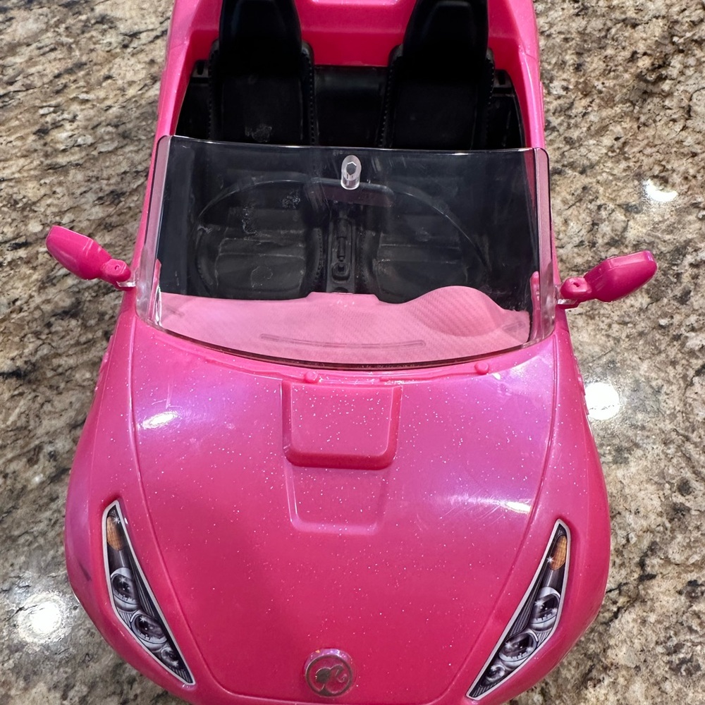 Barbie Sparkle Pink Toy Convertible Car!